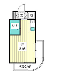 クインハウス ワンルームの間取図画像