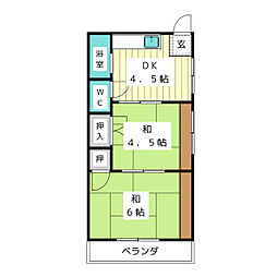 三和荘 2DKの間取図画像