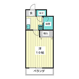クリーンヒルズ 1Kの間取図画像