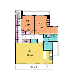 東山公園レジデンス 4階2SLDKの間取り