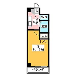 Ｃｅｒｅｓ星ヶ丘 4階1Kの間取り