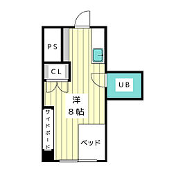 VIP95 ワンルームの間取図画像