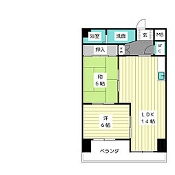 シャンポール幹2 2LDKの間取図画像