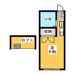 ベルカントリー ワンルームの間取図画像