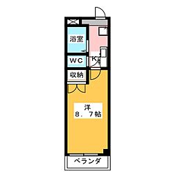 春里壱番館 1Kの間取図画像