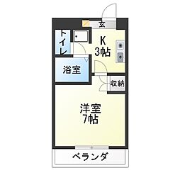 エクセス京命 1Kの間取図画像