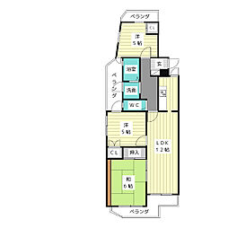 ラフォーレ西里 3LDKの間取図画像