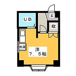 コーポ加藤 ワンルームの間取図画像