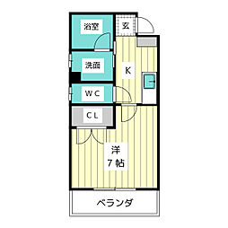 アールズコート一社東 1Kの間取図画像