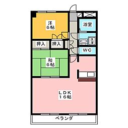 ミオパエーゼ本山 2LDKの間取図画像