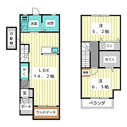 グリシーヌ本郷 2LDKの間取図画像