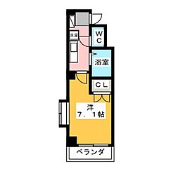 シテイライフ本山 1Kの間取図画像