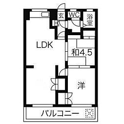 プリミエール平和が丘 2LDKの間取図画像