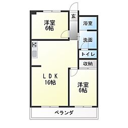 サン・マンション千種 2LDKの間取図画像