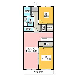 メゾン親名 2LDKの間取図画像