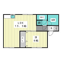 アネックス加藤 1LDKの間取図画像