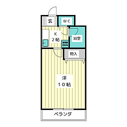 クリーンヒルズ 1Kの間取図画像