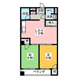 四ツ谷ビル 2LDKの間取図画像