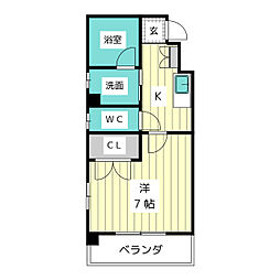 アールズコート一社東 1Kの間取図画像