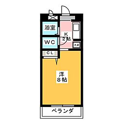ホワイトヒルズ本山 1Kの間取図画像