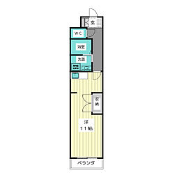 グラース社が丘 ワンルームの間取図画像