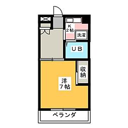 ヴァンベール本郷 1Kの間取図画像