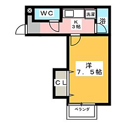 ハイツ春岡アイカ 1Kの間取図画像