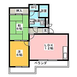 フォート・イエローストーン 2LDKの間取図画像