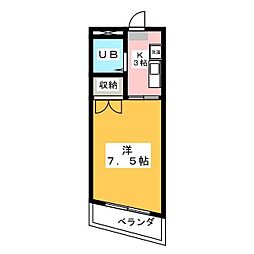 ラ・メゾン・藤ヶ丘 1Kの間取図画像