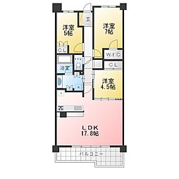 プラウド星ヶ丘 3LDKの間取図画像