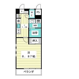 ハイツ山光 1Kの間取図画像