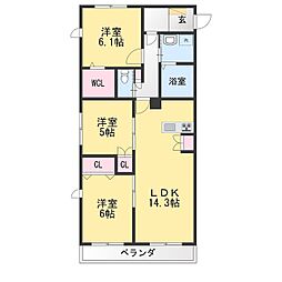 ソフィアテラス 3LDKの間取図画像