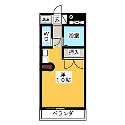ＰＡＧＥ　ＯＮＥビル 2階ワンルームの間取り