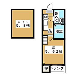 LUMINOUS矢田 1階1Kの間取り