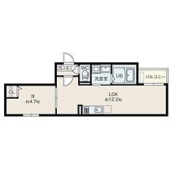 Jack koshinI 2階1LDKの間取り