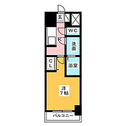 S-RESIDENCE茶屋ヶ坂 10階1Kの間取り