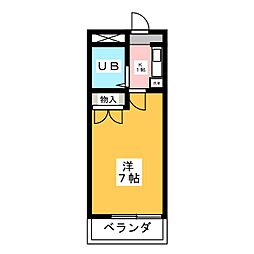 ＬＵＡＮＡ矢田南 4階1Kの間取り