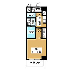 クレド若葉通 11階1Kの間取り