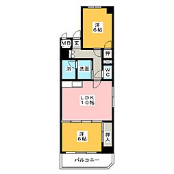 サングランメール 2LDKの間取図画像