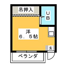 新守山カジウラ ワンルームの間取図画像