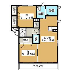 ランドオブドリームズ 2LDKの間取図画像