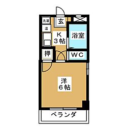 サンマンション大曽根 1Kの間取図画像