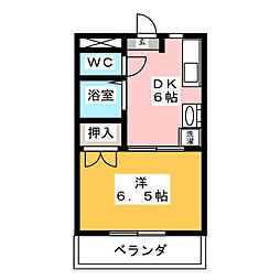 アネックス大幸 1DKの間取図画像