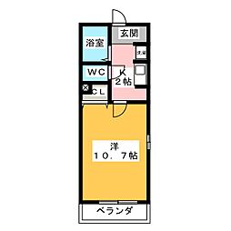 ベルドミール 1Kの間取図画像
