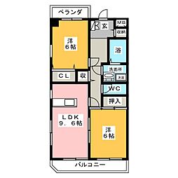 第2穂光ビル 2LDKの間取図画像