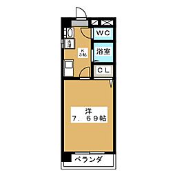 スタチーオ大曽根 1Kの間取図画像