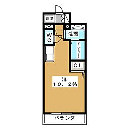 N.S.ZEAL大曽根 ワンルームの間取図画像