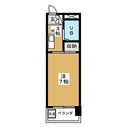 ストークハイツ 1Kの間取図画像