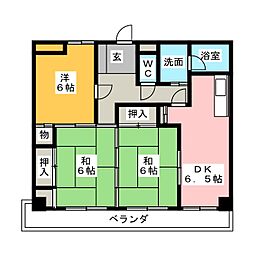 若葉ビル 2LDKの間取図画像