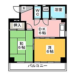 エスポアール・トモエ 2DKの間取図画像